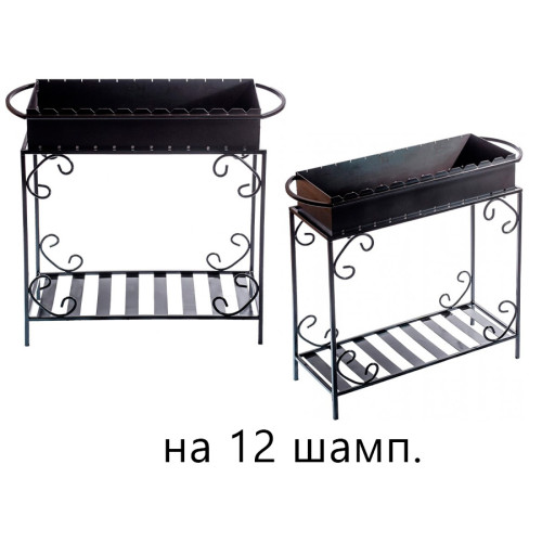 Мангал на 9, 12, 15, 20 шампурів (3, 4 мм) на підставці дровниці