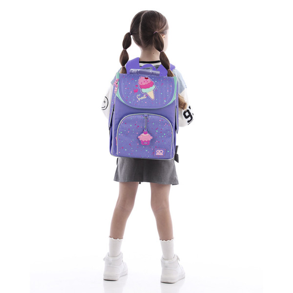 Рюкзак шкільний каркасний GoPack Summer Ice Cream GO25-5001S-2  подарунок олівці Kite  34x26x13 фіолетовий