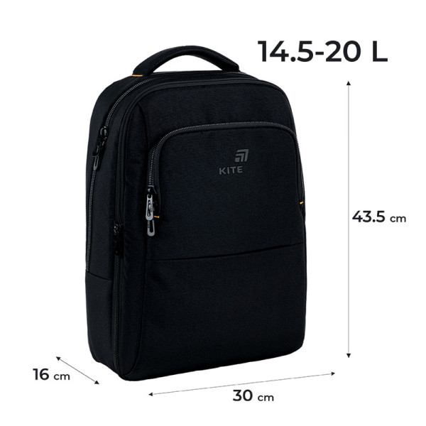 Рюкзак Kite K25-2579L  подарунок пляшка  43,5x30x16  чорний