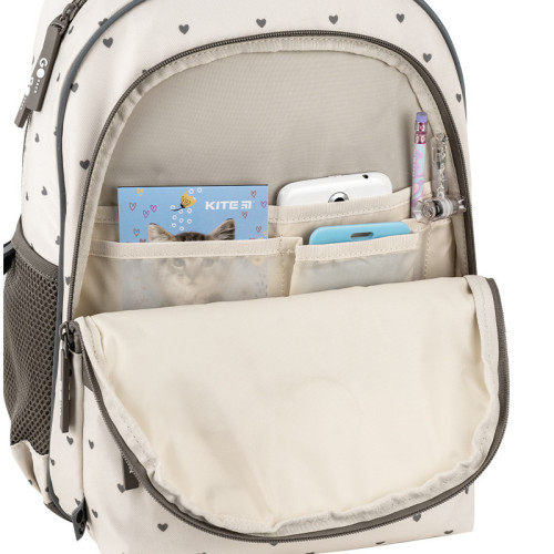Рюкзак для школи GoPack Beige Polka Dots GO26-182M-3  подарунок ланчбокс Kite з наповненням
