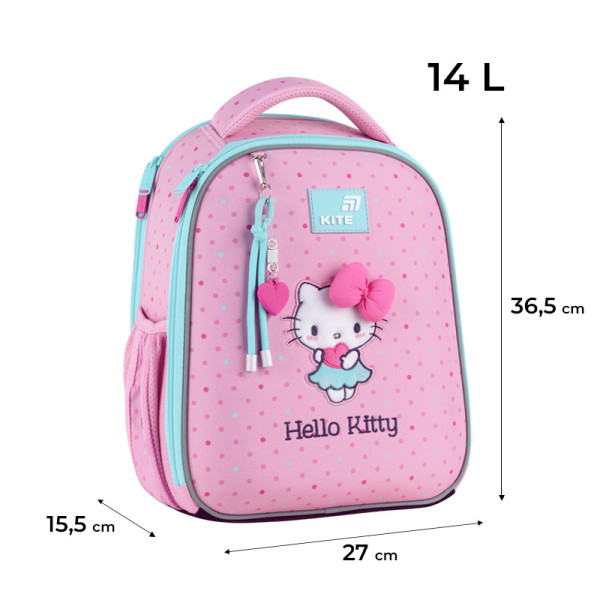 Рюкзак шкільний каркасний Kite Hello Kitty HK26-555S-1  подарунок олівці та пенал зовнішні габарити 36,5x27x15,5