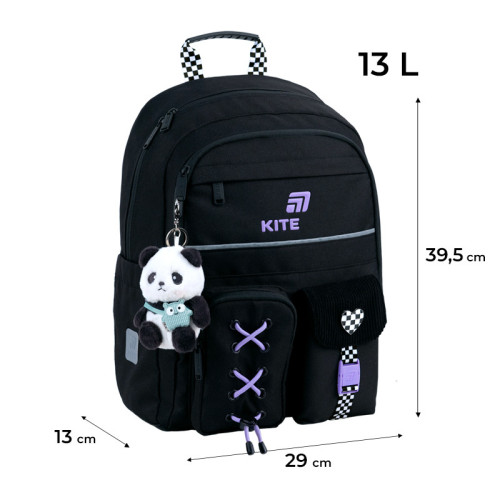 Шкільний рюкзак Kite Panda Love K26-584M-2  подарунок ланчбокс та олівці  зовнішні габарити 39,5x29x13