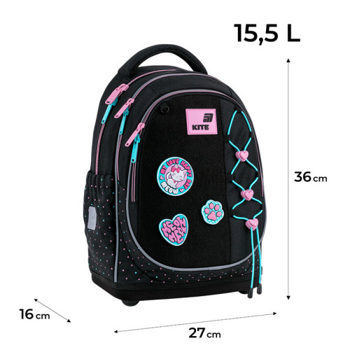 Шкільний рюкзак Kite Pretty Kitty K26-724S-1  подарунок ланчбокс та олівці  зовнішні габарити 36x27x16