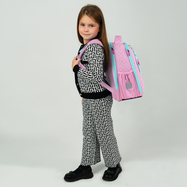 Рюкзак шкільний каркасний Kite Hello Kitty HK26-555S-1  подарунок олівці та пенал зовнішні габарити 36,5x27x15,5