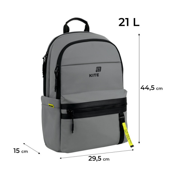 Рюкзак Kite Education teens Grey K26-2721L-1  подарунок пляшка  (на зріст дитини 145-175 см)