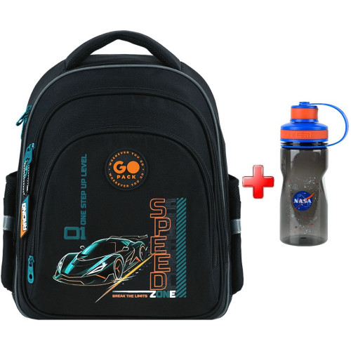Рюкзак шкільний GoPack Education Speed Zone GO26-2606S-6  подарунок пляшка Kite  (на зріст дитини 115 — 130 см)