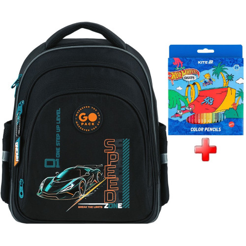 Рюкзак для школи GoPack Speed Zone GO26-2606S-6  подарунок олівці на 24 кольори