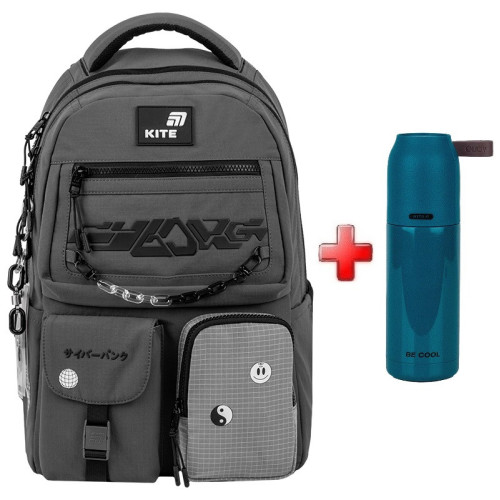 Рюкзак Kite Education teens Swarm K26-2587M-4  подарунок термос  (на зріст дитини 130-145 см)