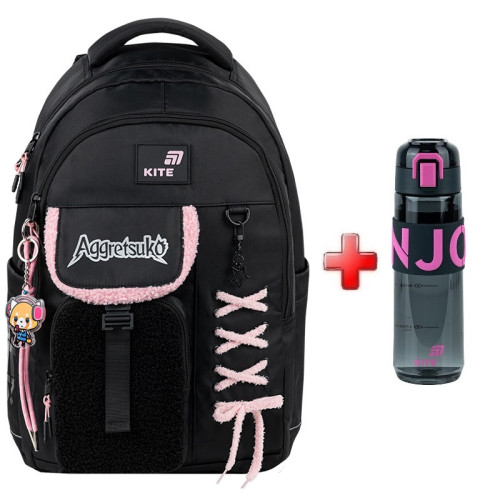 Рюкзак Kite Education teens Aggretsuko AR26-2597L  подарунок пляшка  (на зріст дитини 145-175 см)