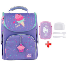 Рюкзак для школи каркасний GoPack Education Summer Ice Cream GO25-5001S-2  подарунок ланчбокс   (на зріст дитини 115-130 см)