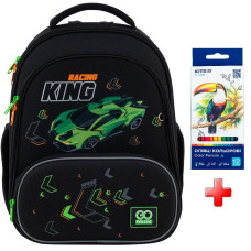 Рюкзак для школи каркасний GoPack Education Rasing King GO25-597M-5  подарунок олівці  (на зріст дитини 130-145 см)